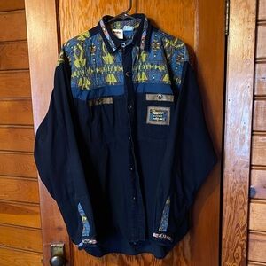 Vintage unique Major Damage button up shirt
